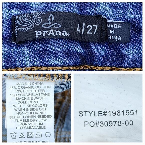 ☔️🔸️Prana True Blue Buxton Button Fly Crop Ankle Jeans Size 4 - Picture 10 of 10